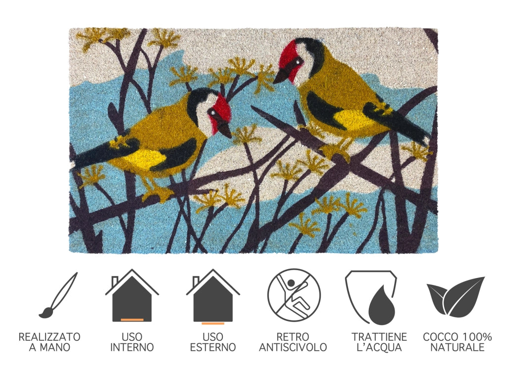 Zerbino Ingresso Casa In Fibra Di Cocco Con Base In Pvc  Birdies