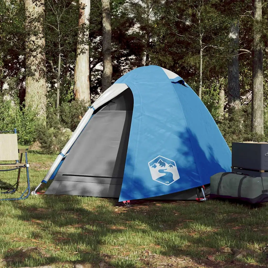Tenda da Campeggio a Cupola per 2 Persone Blu Impermeabile 94328
