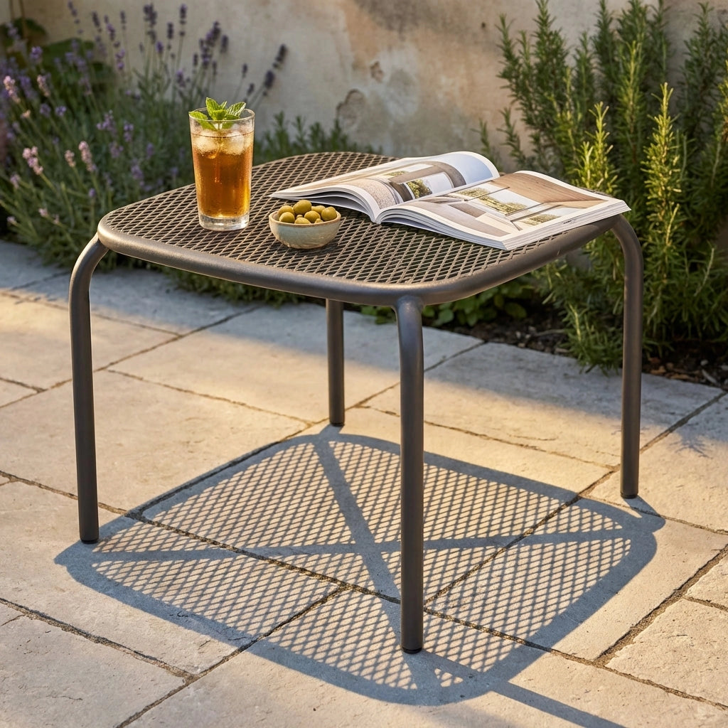 Tavolo da Giardino in Acciaio cm 40x40x43 - DELL