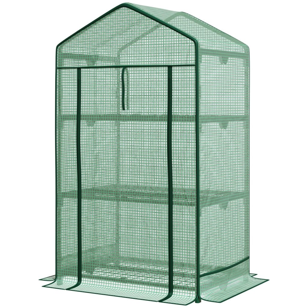 Mini serra da coltivazione con copertura in plastica e 3 ripiani ¨C zephmum ¨C 3 piani