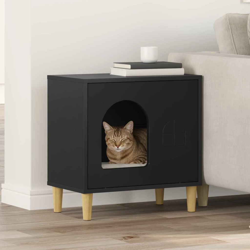 Casa per Gatti Nero 51 x 30 x 52 cm Legno multistrato CFW9099391