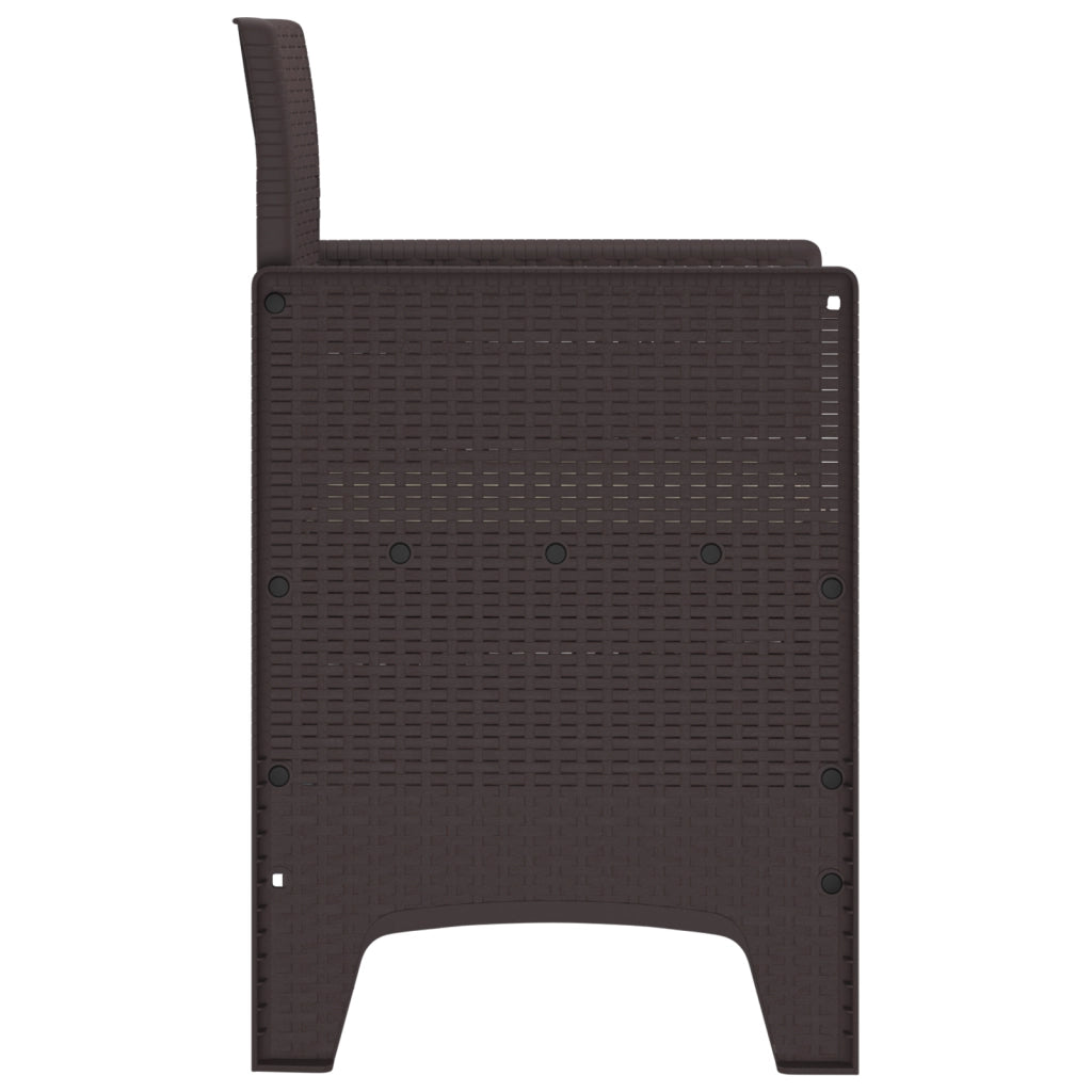 Set di 2 Sedie da giardino con cuscini in Rattan marrone