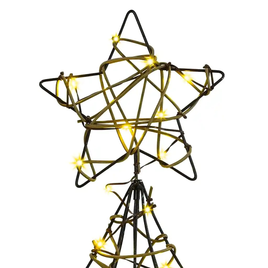 Albero di Natale con 120 LED Bianco caldo 150 cm Rattan 42018991
