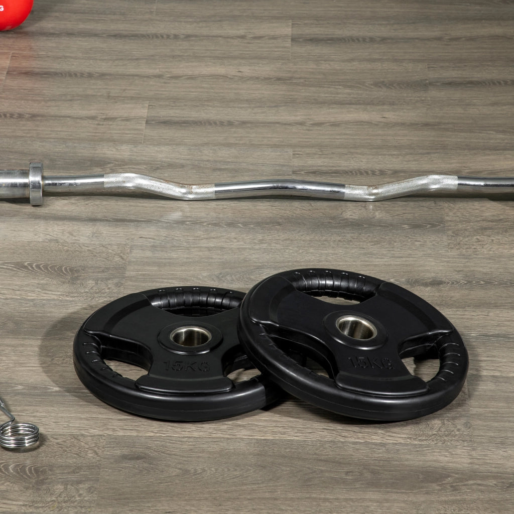 Disco per manubri 15 kg ¨C Minimal ¨C 3 maniglie, rivestimento in gomma