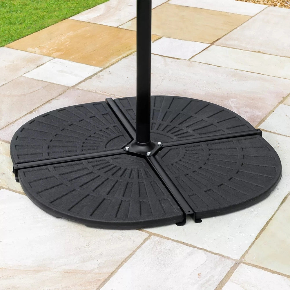 Trade Shop - Supporto Base Per Ombrellone Peso Piede D'appoggio Con Maniglia Metallo Nero 020701 -