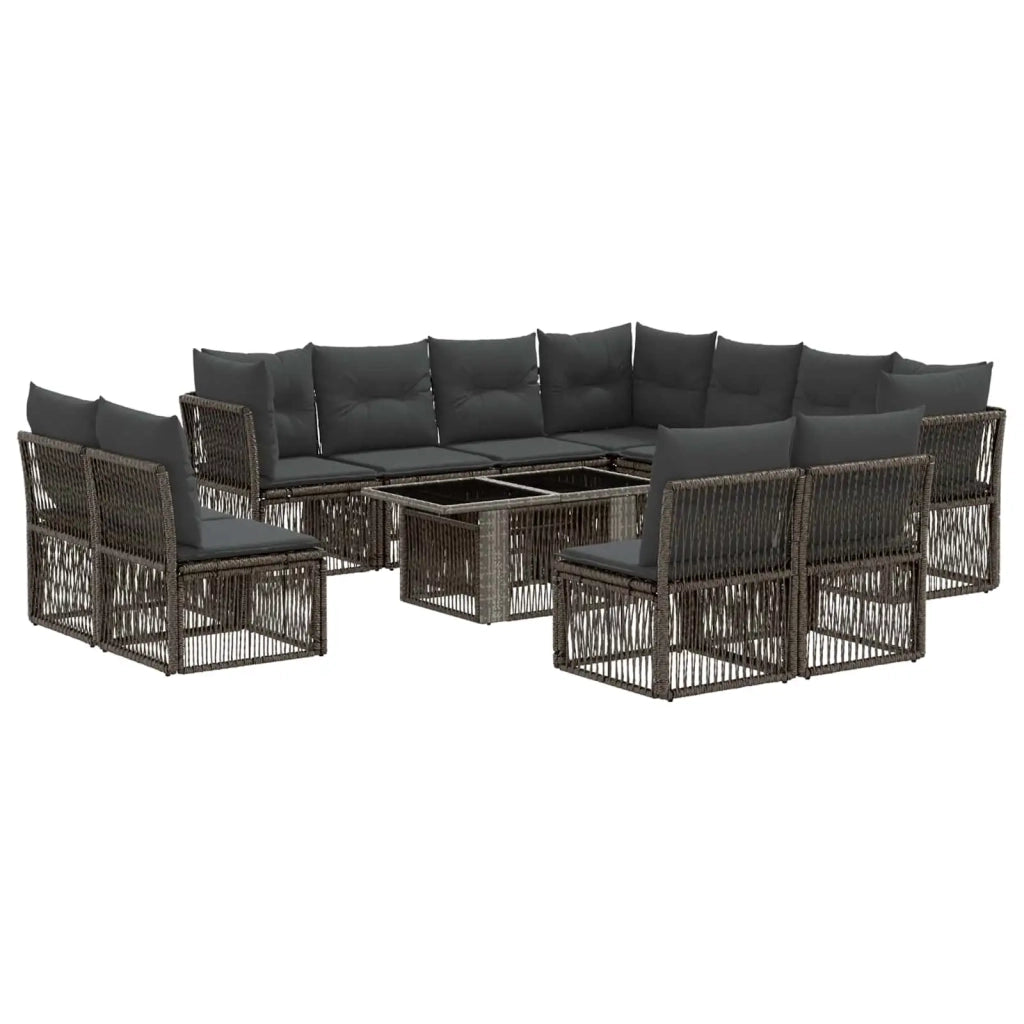 Set Divano da Giardino 12 pz Grigio polyrattan 3436487