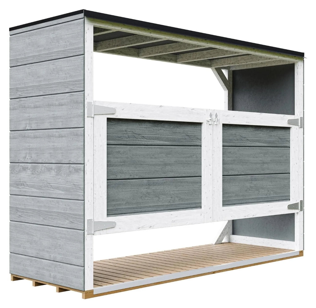 Casetta da giardino per bidoni spazzatura 3x240L - Timbela M982A-CAVERN STEEL