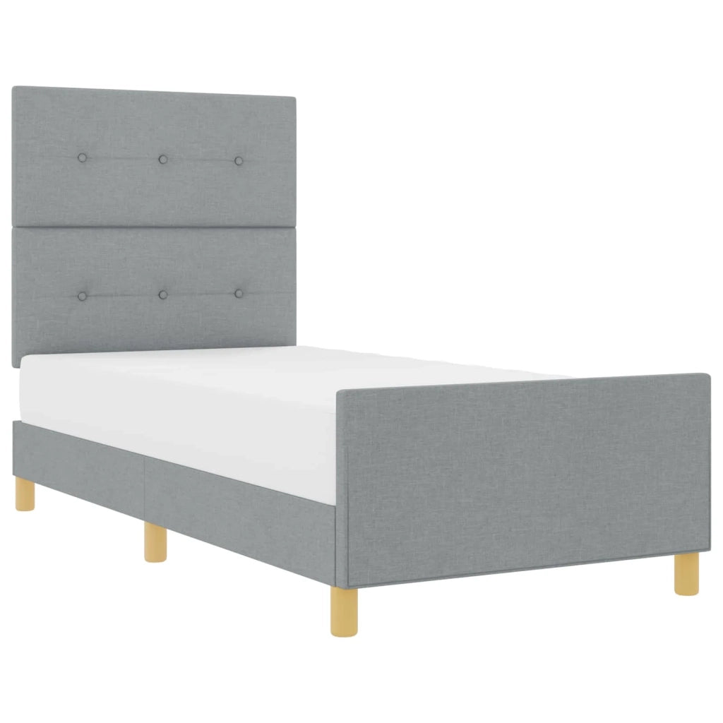 Struttura del letto Grigio chiaro 100 x 200 cm Tessuto 3344704