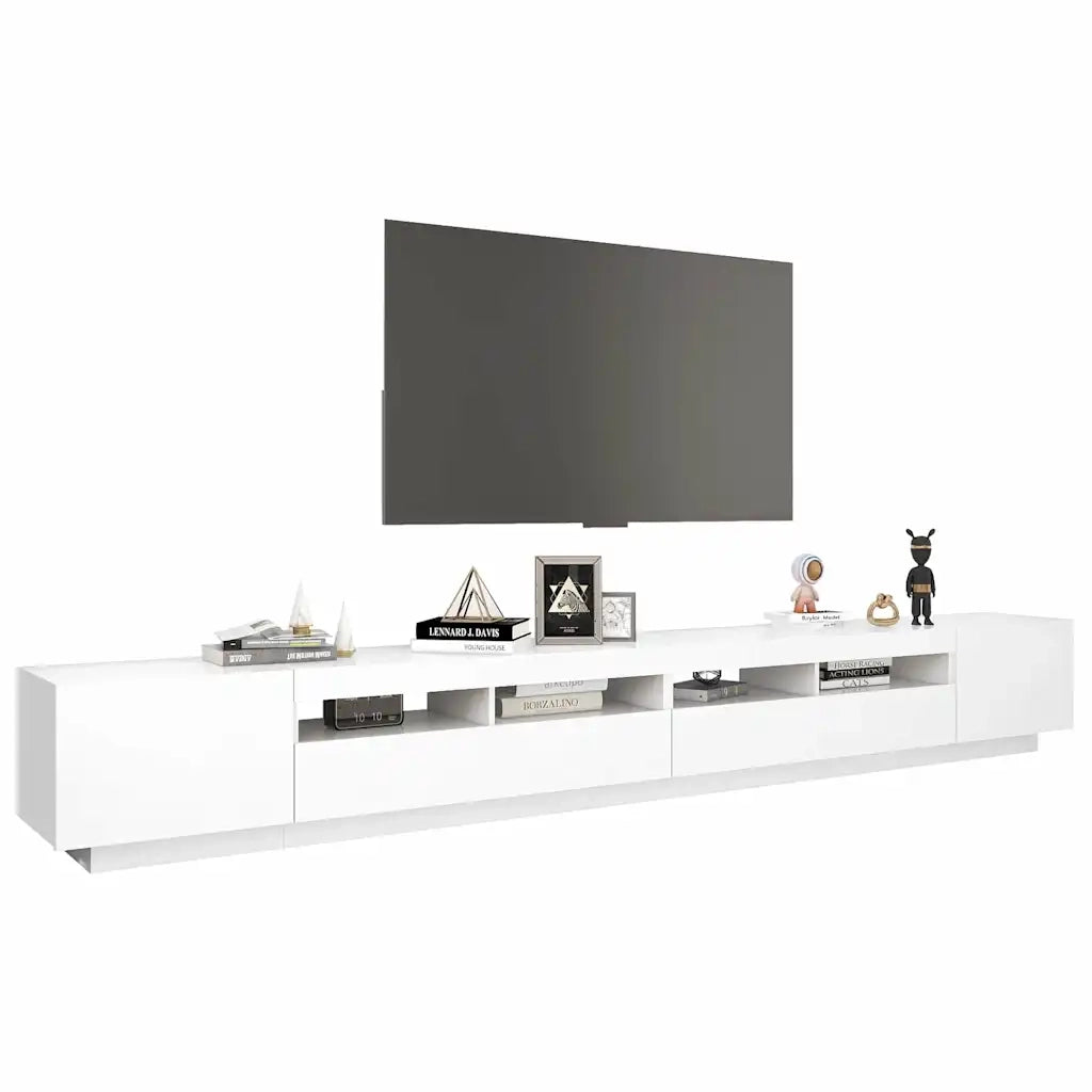 Mobile Porta TV con Luci LED Bianco 300x35x40 cm