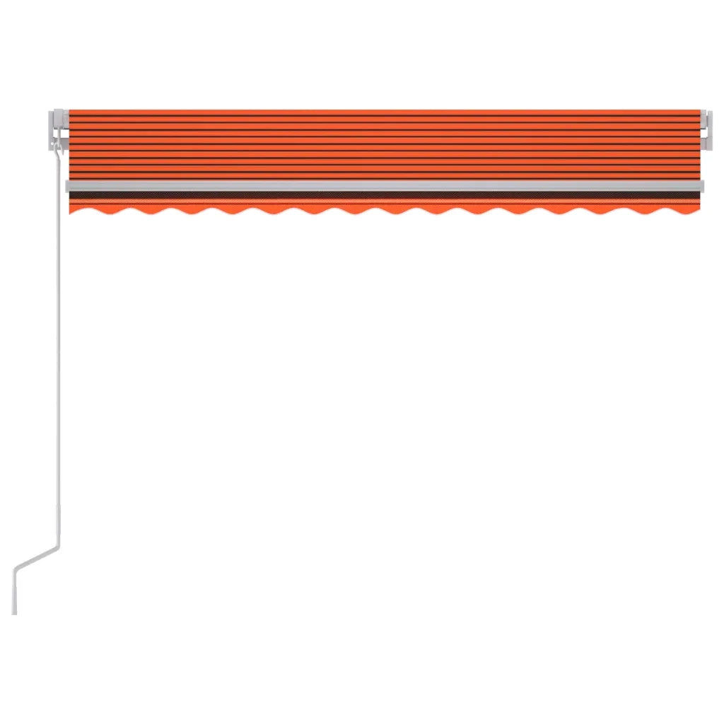 Tenda da Sole Manuale con LED 300x250cm Arancione e Marrone 3068865