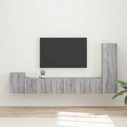 Set mobile TV 3 pz-Credenza per TV Grigio Sonoma Legno multistrato 893931