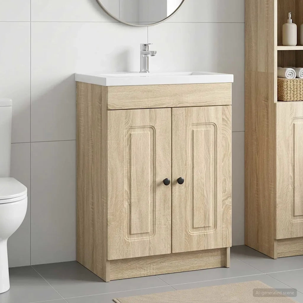 Mobiletto da bagno sotto il lavello Rovere Sonoma 890006