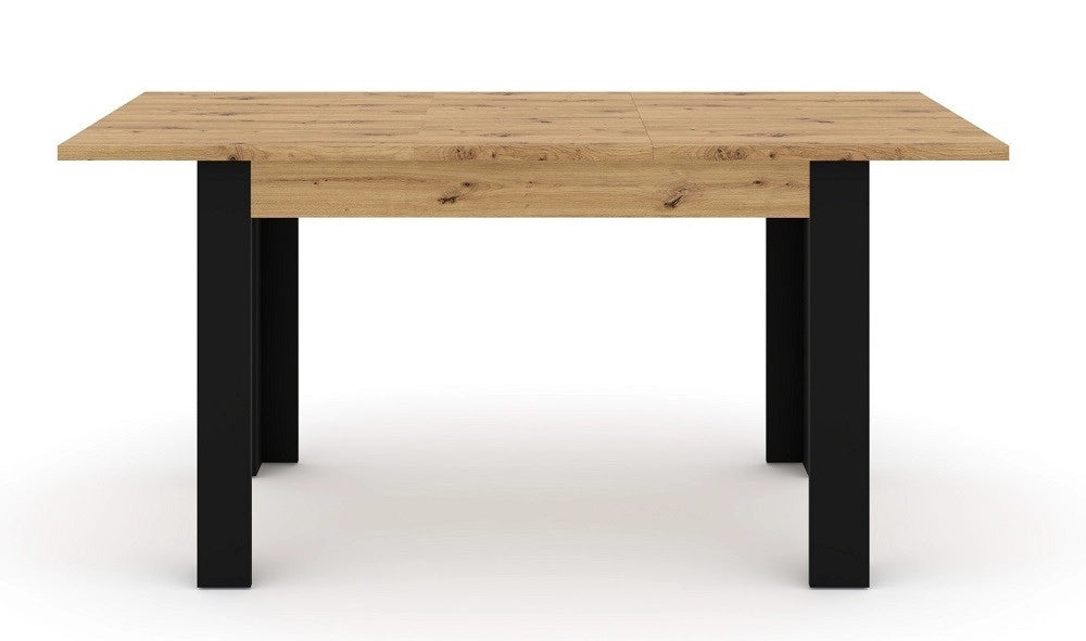 Tavolo allungabile NUKA 120/160x80x76 colore Rovere con gambe Nero opaco