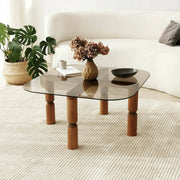 Gran, Tavolino da Salotto Effetto Fume, 80x80x40h cm Marrone Noce