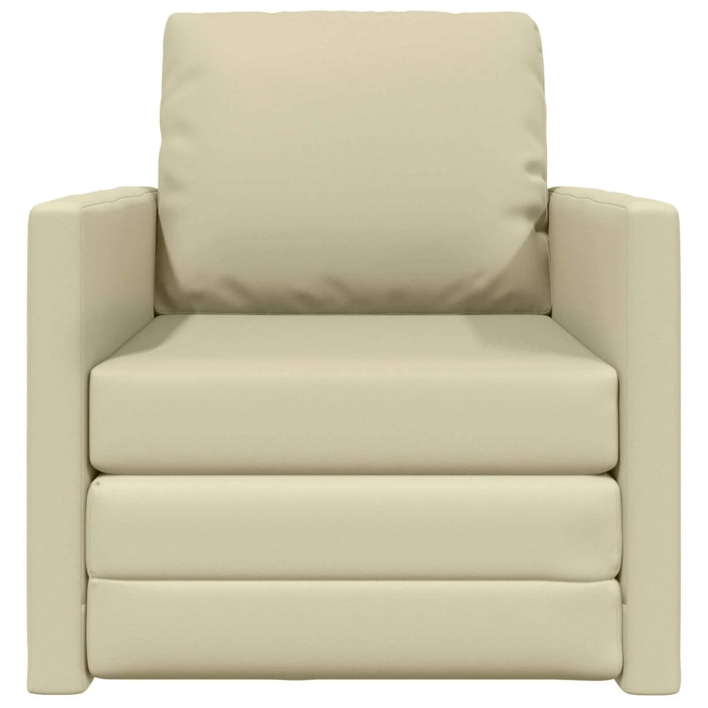 Divano letto 60cm Crema Pelle Artificiale 4106631
