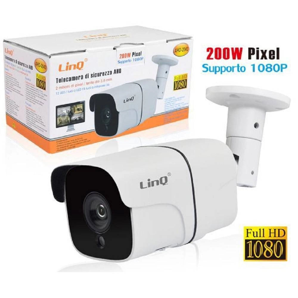 Trade Shop - Telecamera Di Sicurezza Per Dvr Ahd Visione Notturna 3.6mm 200w 2mp 1080p Ahd-2043 -
