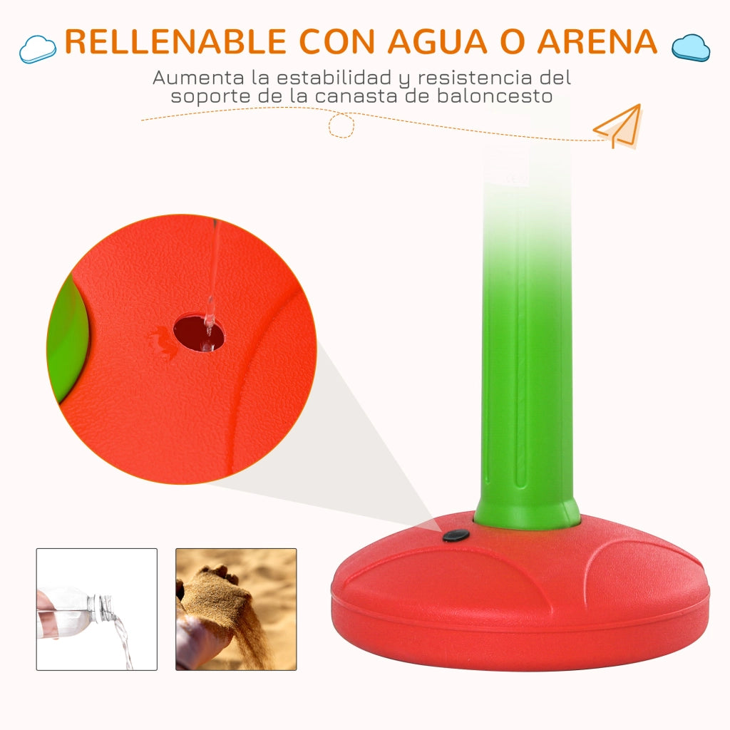Canestro da Basket per Bambini con Altezza Regolabile ¨C zephmum ¨C 52.5x44x120-160 cm Multicolore
