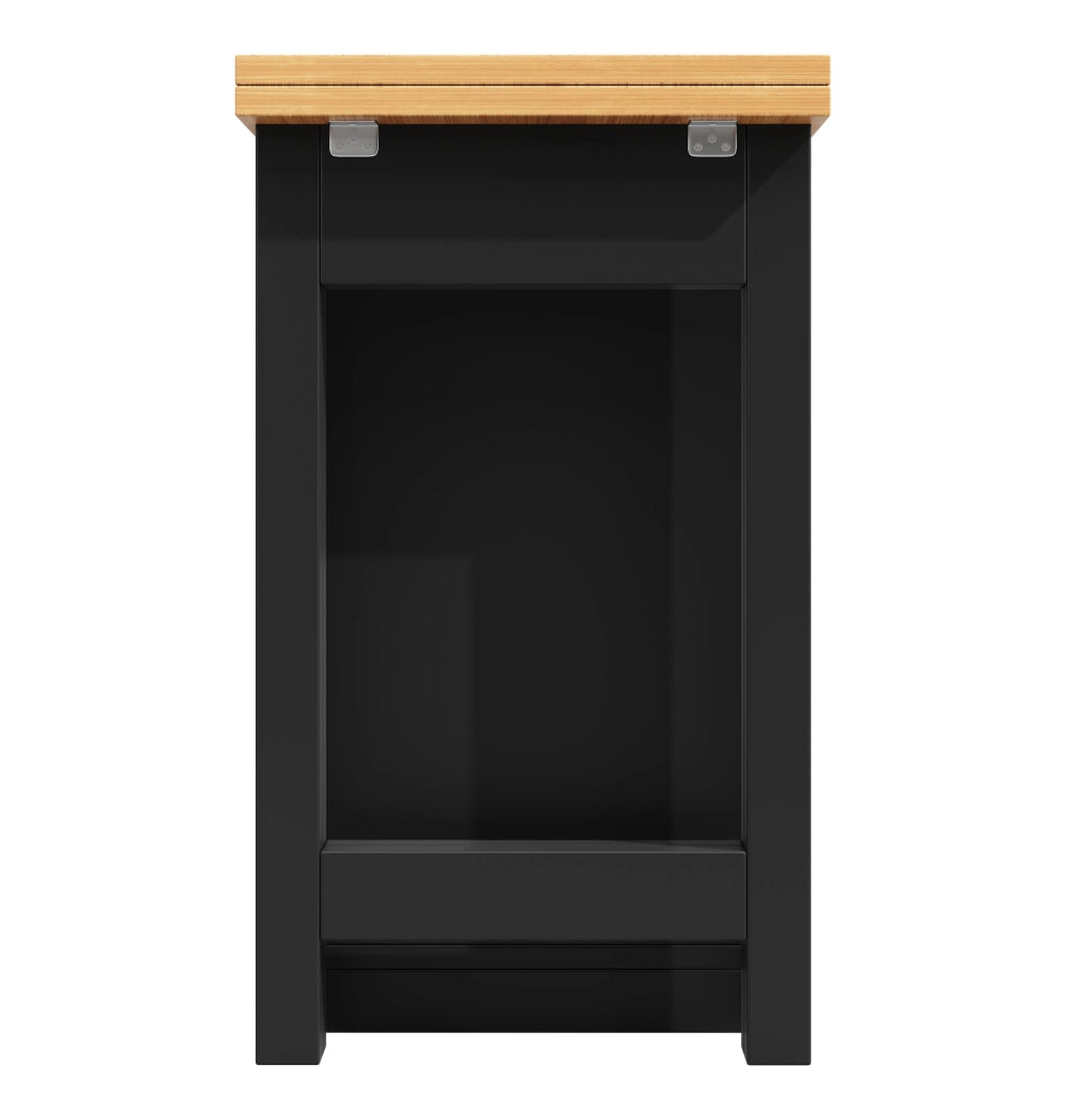 Tavolo bar allungabile 120-180x40x76 cm con spazio contenitivo in MDF nero