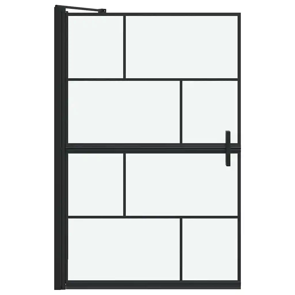 Schermo per Bagno e Doccia Nero e trasparente 80 x 68 x 128 cm