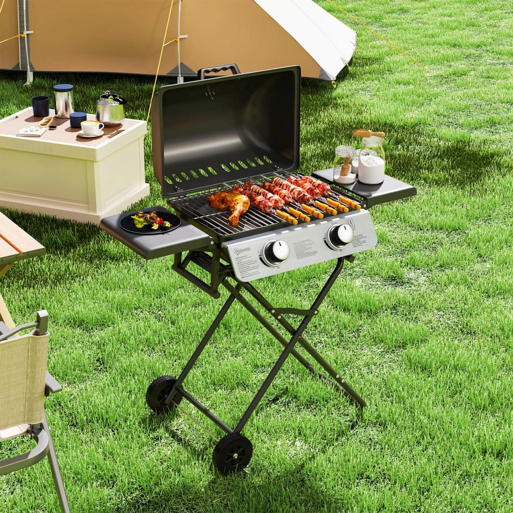 Barbecue a Gas 2 Bruciatori ¨C Zephmum ¨C 5,6 KW Nero 101x50x102 cm