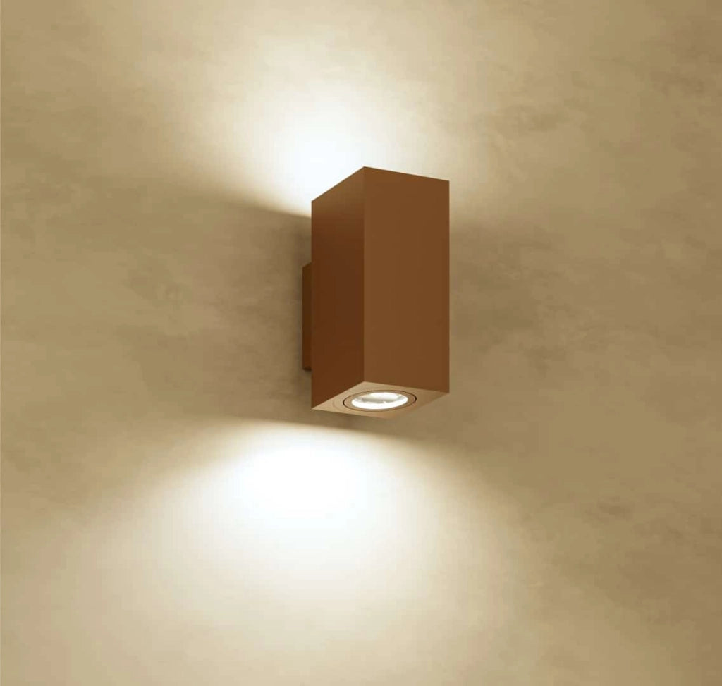 Zio Wall Dual Applique LED rettangolare a doppia emissione con attacco GU10 per lampadine da 50mm, colore nero opaco - Beneito & Faure