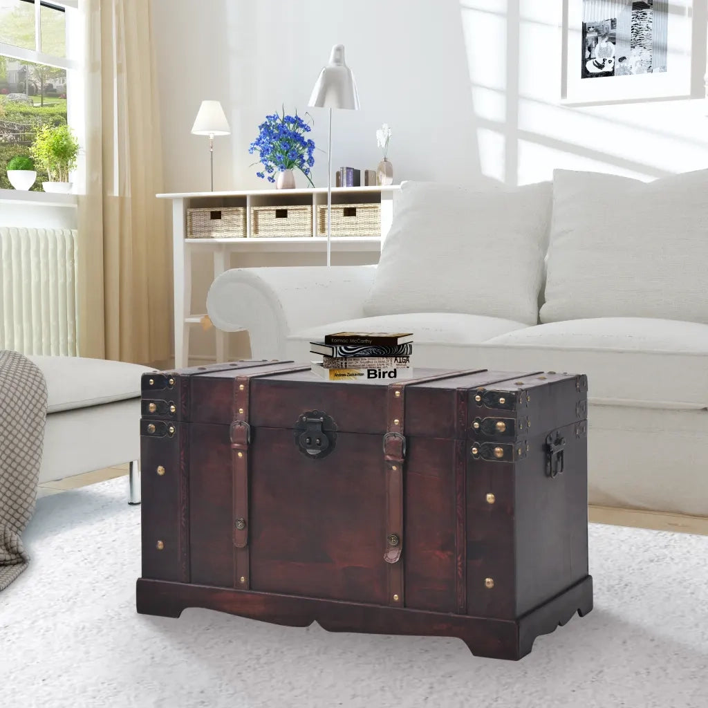 Baule del Tesoro Vintage in Legno 66x38x40 cm CFW4083240