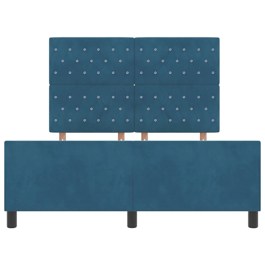 Letto a molle con testiera Blu Scuro 160 x 200 cm Velluto 3344889