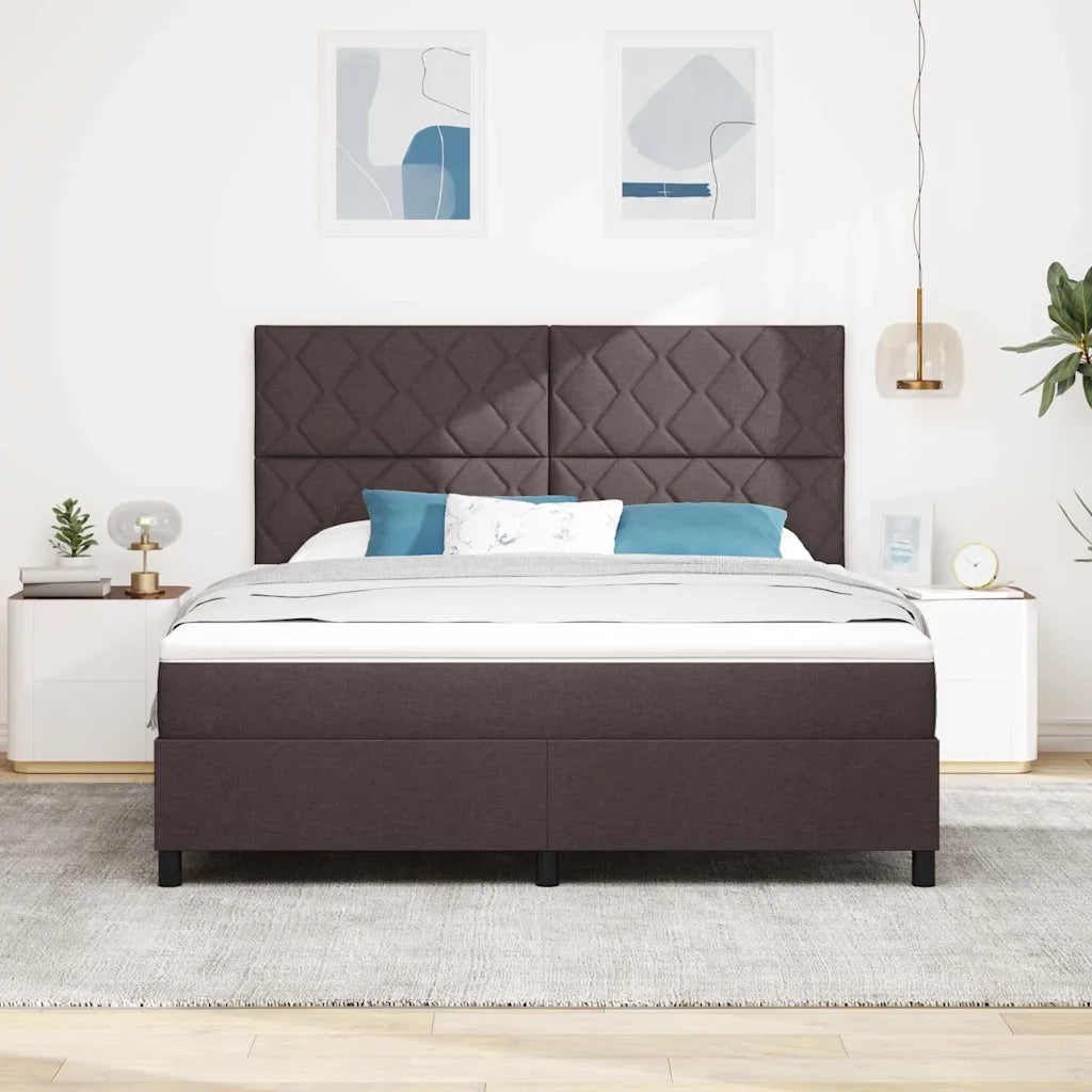 Letto a molle con materasso Marrone Scuro 180 x 200 cm Tessuto 3339486