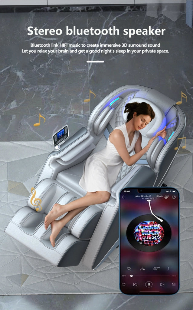 Poltrona massaggiante elettrica S9B per corpo intero con riscaldamento, Bluetooth e telecomando touch 24V