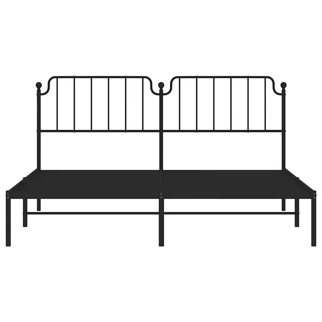 Giroletto con Testiera in Metallo Nero 183x213 cm 373892