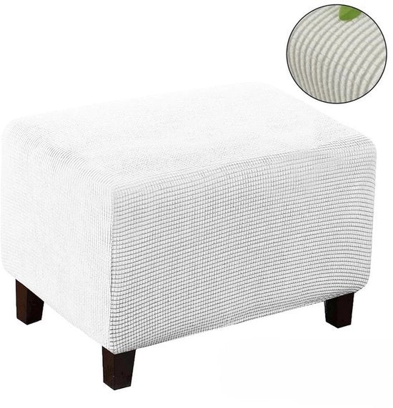 Hoes universale poef, superzucco, con fondo elastico, antiscivolo, lavabile, jacquard, misura XL: Lunghezza 110-150 cm Larghezza 65-85 cm Altezza 40-60 cm - Bianco