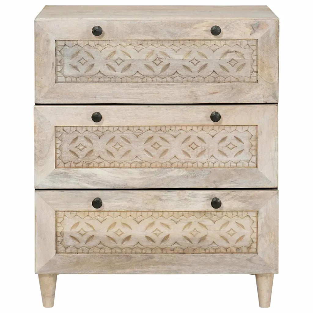 vidaXL Credenza Bianco 60 x 33 x 75 cm legno massello di mango