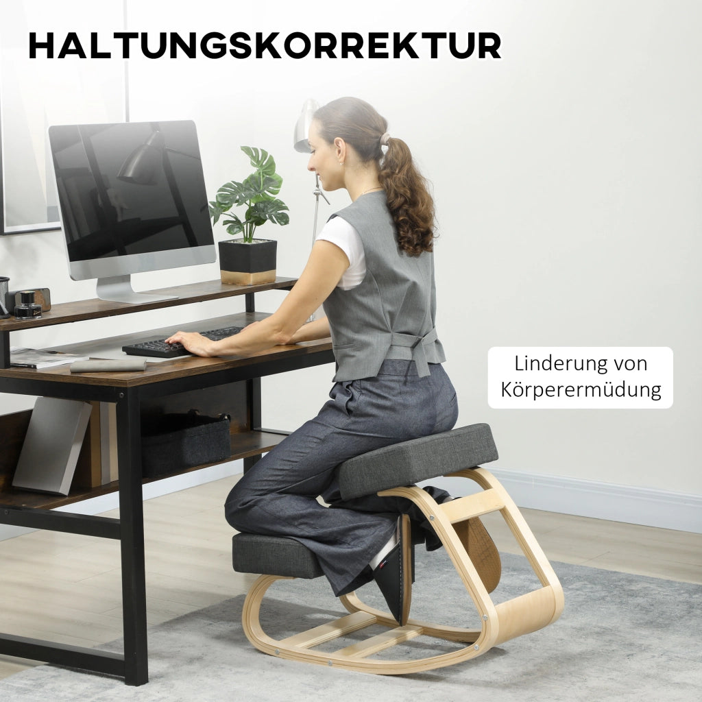 Poltrona ergonomica da seduta ¨C Minimal ¨C in legno di betulla, grigio scuro