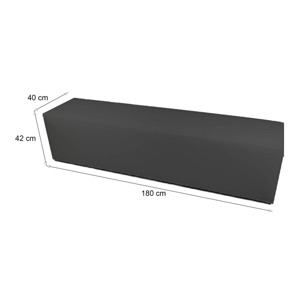 Pouf Apecchio, Poltrona multiuso, Poltroncina sacco, Pouf poggiapiedi, Made in Italy, 180x40 h42 cm, Grigio