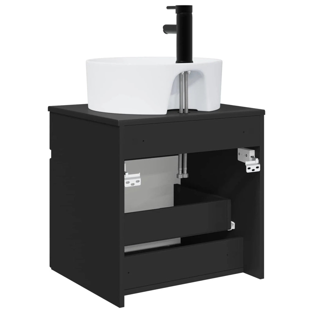 Mobile lavabo da parete Nero 49 x 44,5 x 65 cm 890593