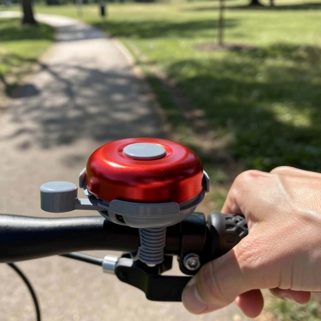 Campanello per bicicletta in alluminio medio per manubrio standard Rosso Avizar