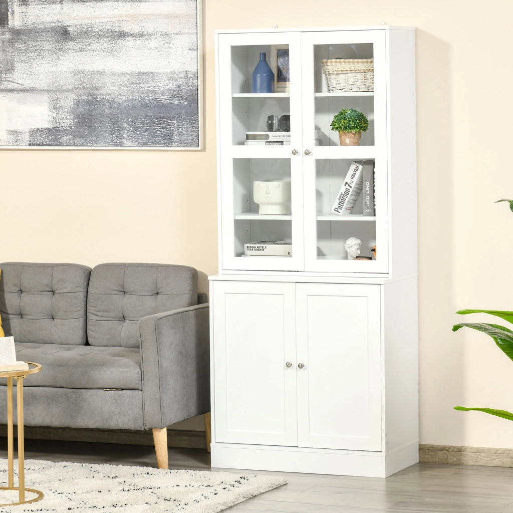Libreria con 4 Ante e Ripiani Regolabili ¨C Xylo ¨C Bianco 76x40x178,5 cm