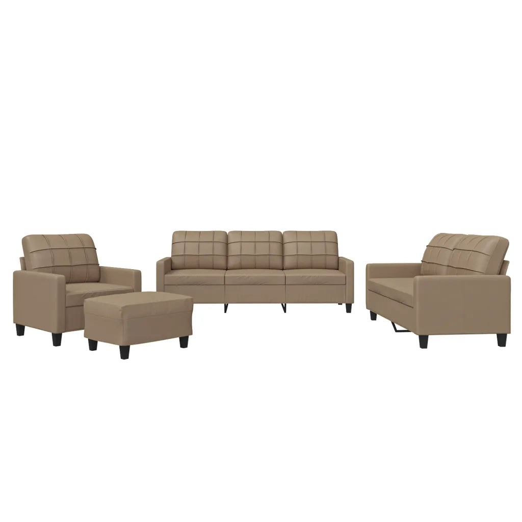 Set di Divani 4 pz con Cuscini cappuccino in Similpellecod mxl 83116