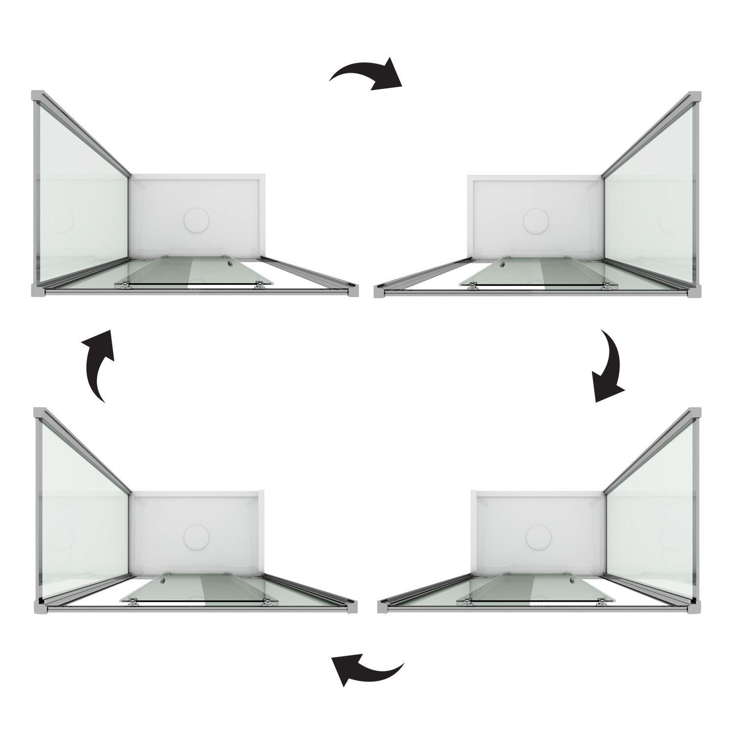 Box Doccia Angolare 75x150 cm 1 Anta Scorrevole in Cristallo Opaco 6mm H198 Fosterberg Viborg Duo