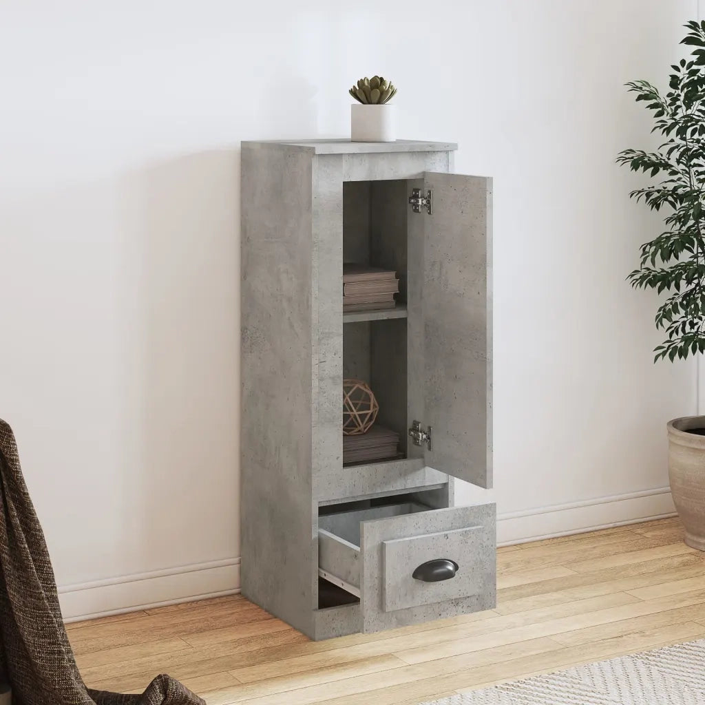 Credenza-Buffet-Armadio da cucina Grigio Cemento 36x35,5x103,5 cm in Legno Multistrato