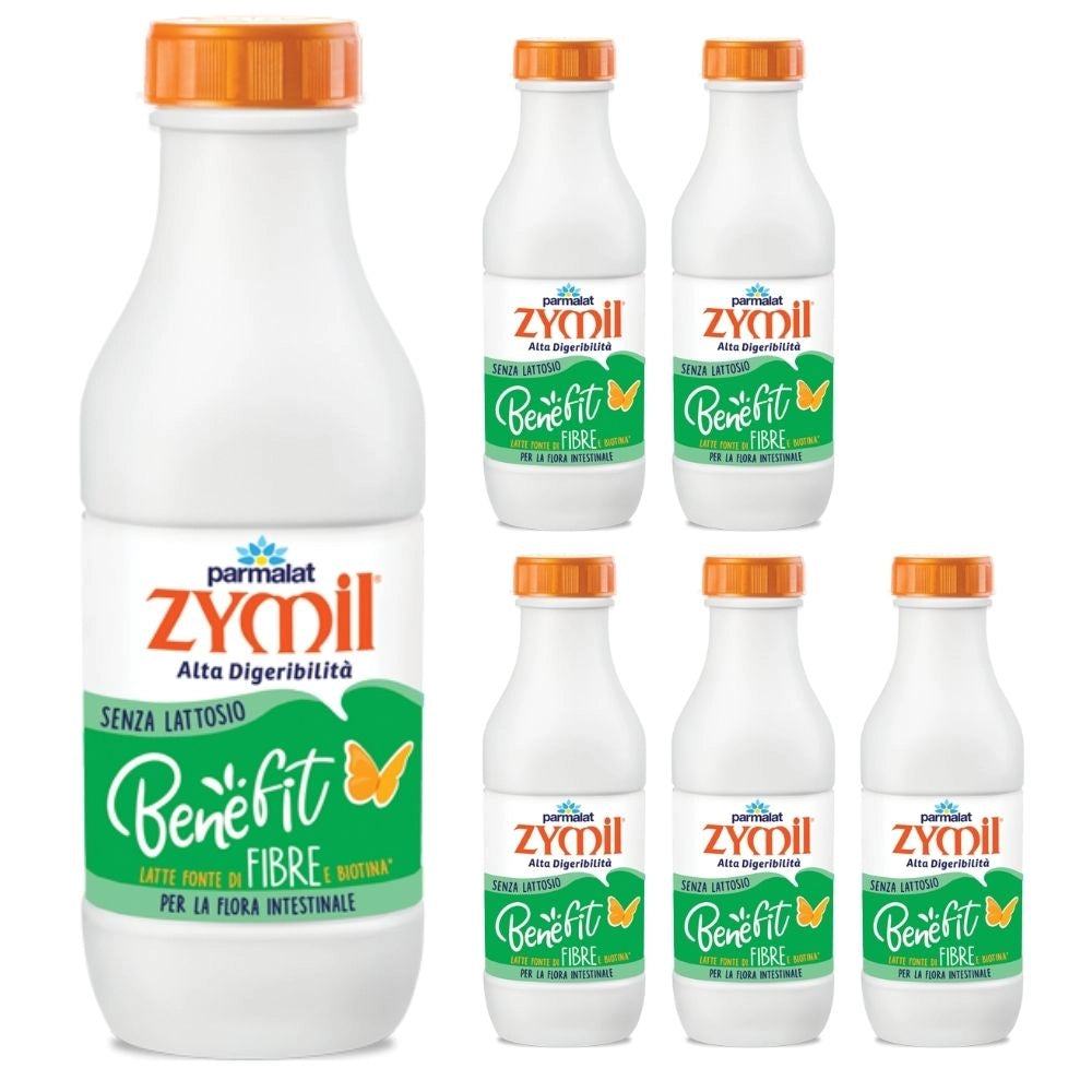 Parmalat zymil latte benefit fibre 6 bottiglie da 1 litro ciascuna