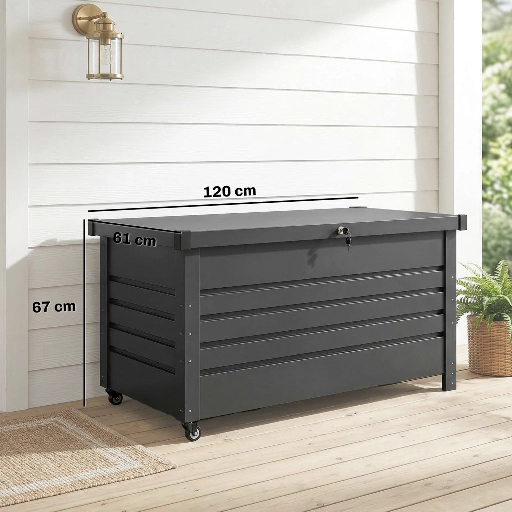 Cassettiera Mobile con Ruote e Maniglie ¨C Zephmum ¨C Grigio Metallo 350L