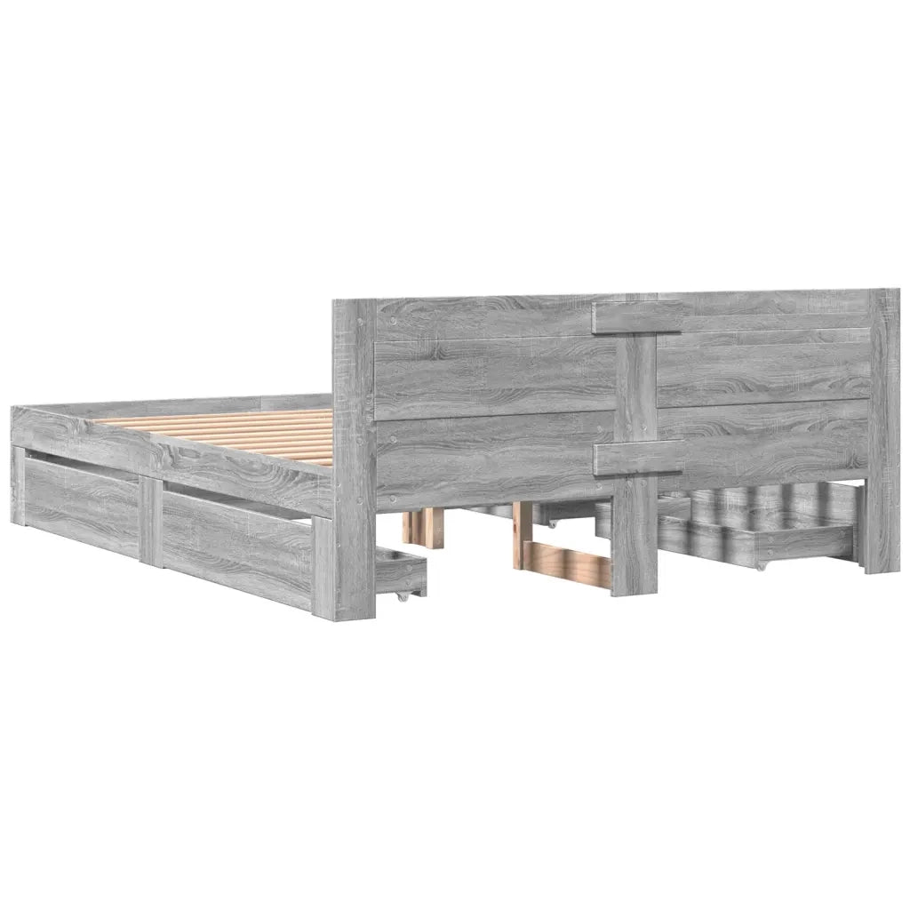 Giroletto Testiera Grigio Sonoma 160x200 cm Legno Multistrato 3295553