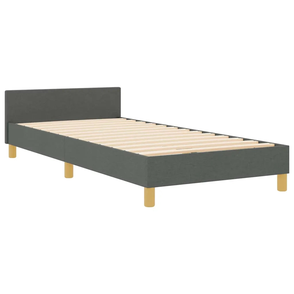 Struttura del letto Grigio scuro 90 x 190 cm Tessuto 3344691