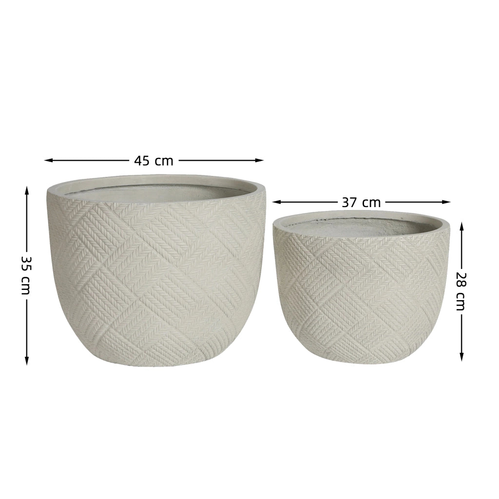 Fioriera a più livelli con fori di drenaggio dal design moderno in magnesio ossido per interni ed esterni grigio 57 × 57 × 47 cm