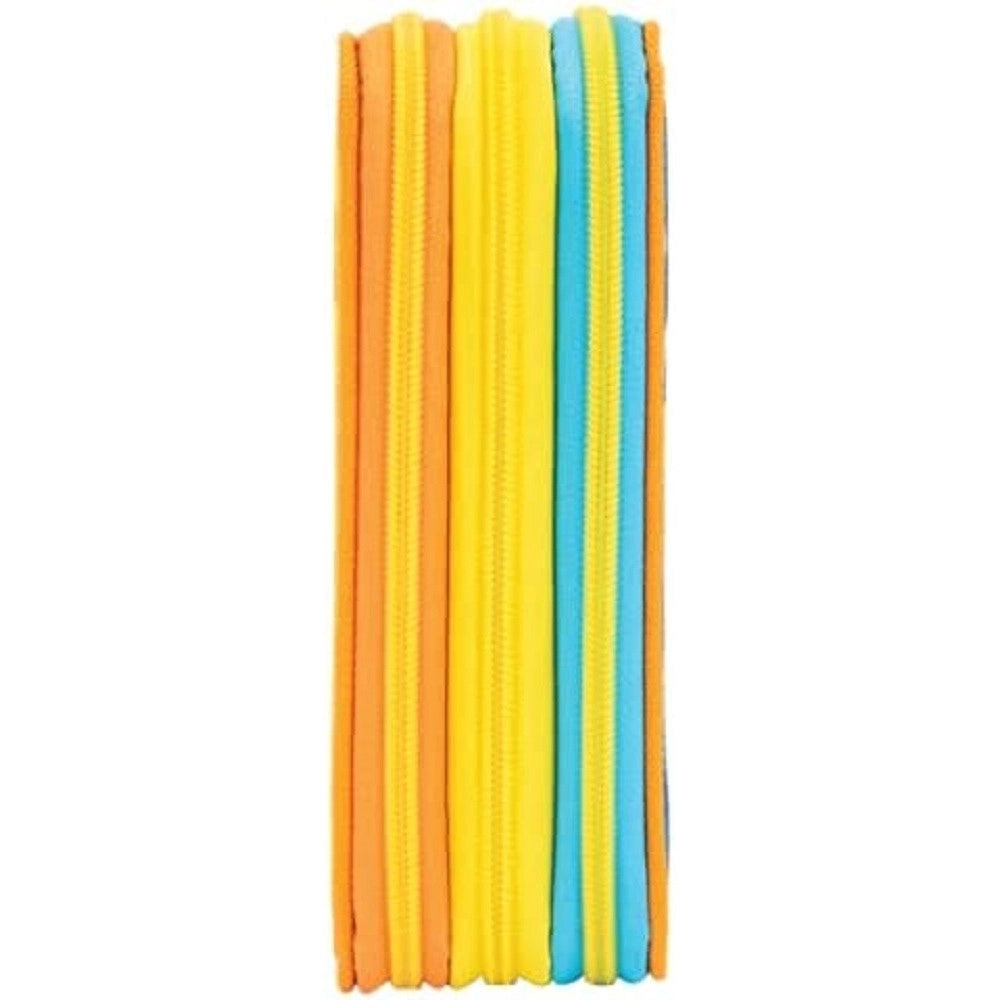 Trade Shop - Astuccio Triplo Multicolore Topo Gigio 3 Scomparti Zip Scuola Portapastelli -