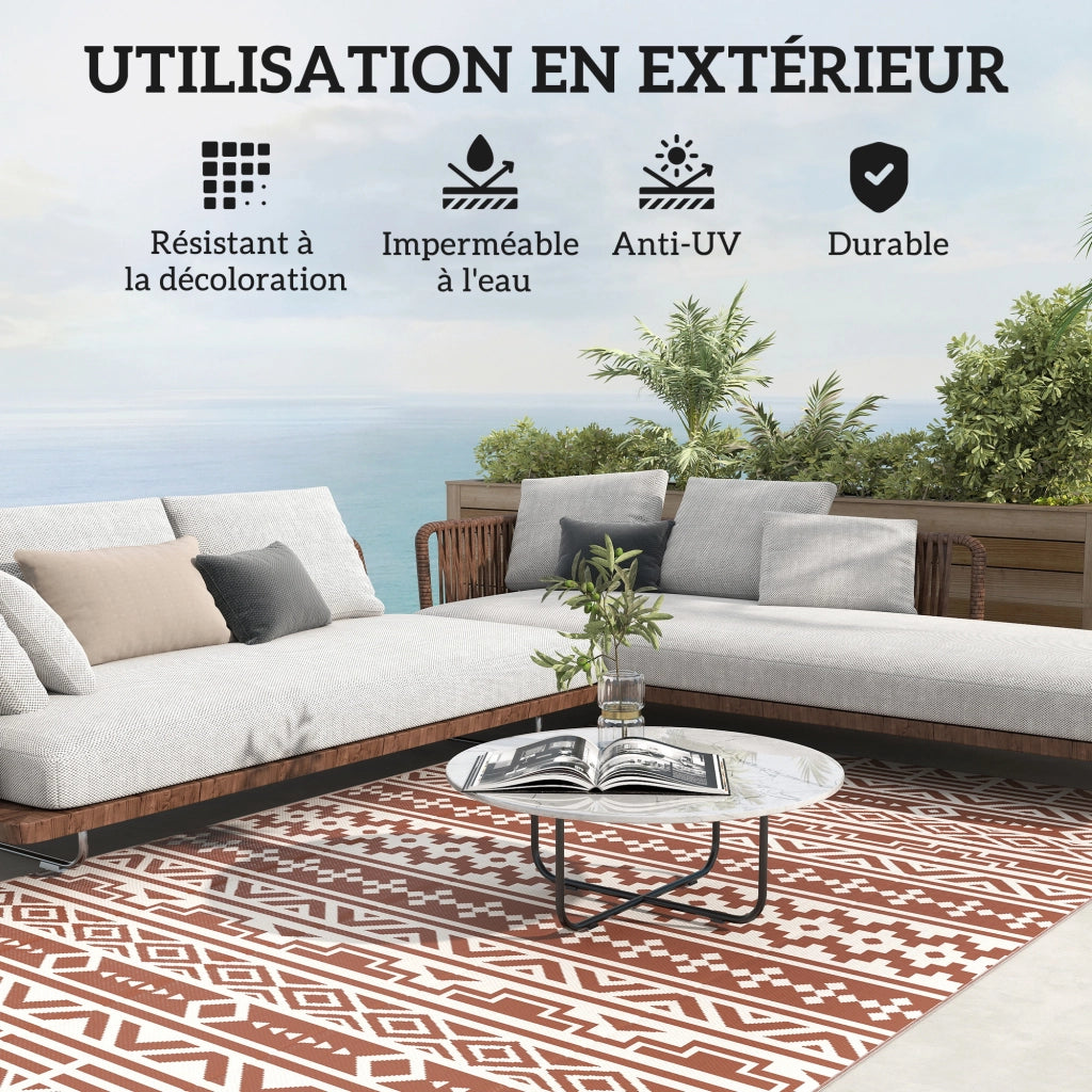 Tappeto esterno reversibile ¨C Zephmum ¨C Grigio/Bianco Polipropilene 180x270cm