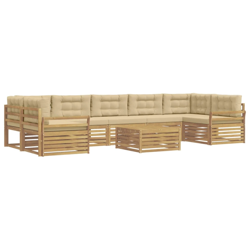 Set di divani da esterno 8 pcs Bianco e Beige 3390208