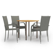Set da pranzo da giardino per esterni da 5 pezzi in resina di vimini grigia 02_0013906