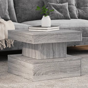 Tavolino da Salotto con Luci LED Grigio Sonoma 50x50x40 cm 839845